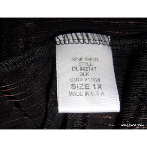 VIKKI‎ VI NWT Black Slinky 3/4 Sleeve SHIRT Womens PLUS 2X Top Blouse Slimming - Picture 3 of 3